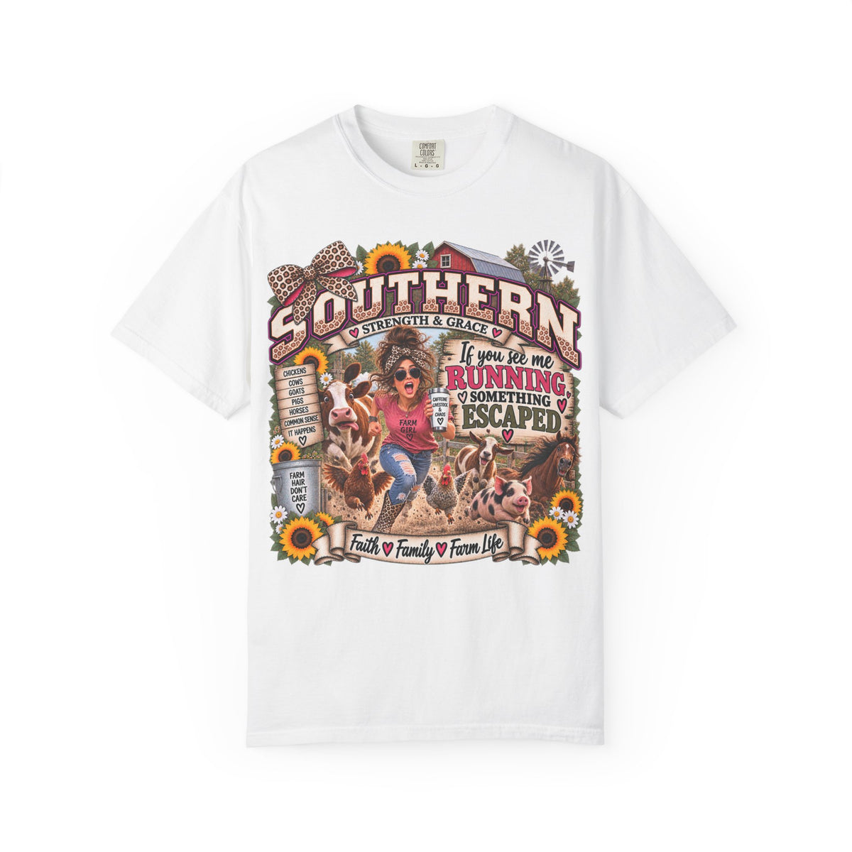 Southern Pride T-Shirt — "If You See Me Running Something Escaped" Country Farm Style