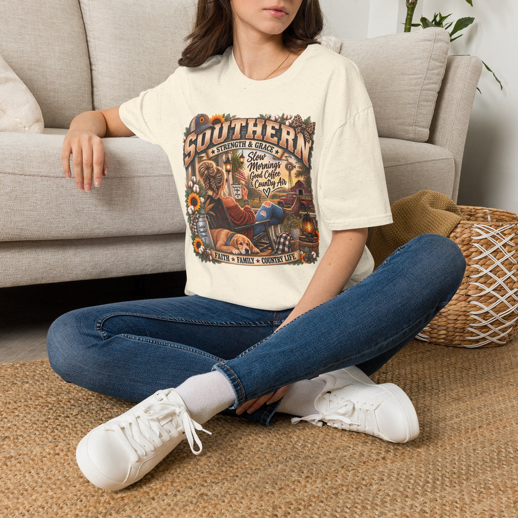 Southern Strength & Grace T-Shirt — 'Southern' Country Life Graphic Tee (Slow Mornings, Good Coffee & Country Air)
