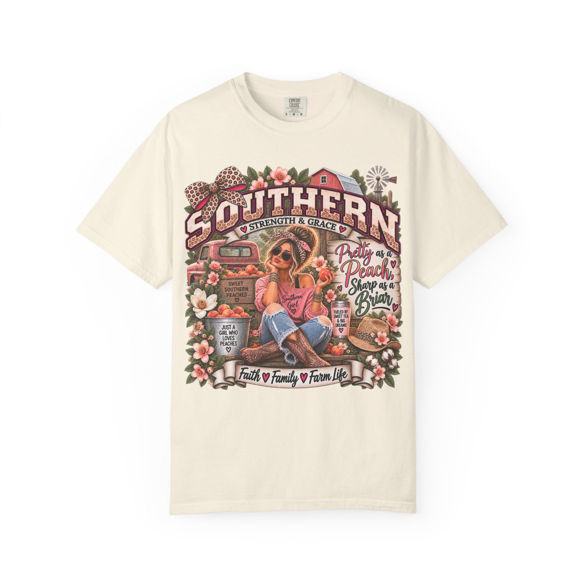 Southern Roots Graphic T-Shirt — Pretty as a Peach, Sharp as a Briar