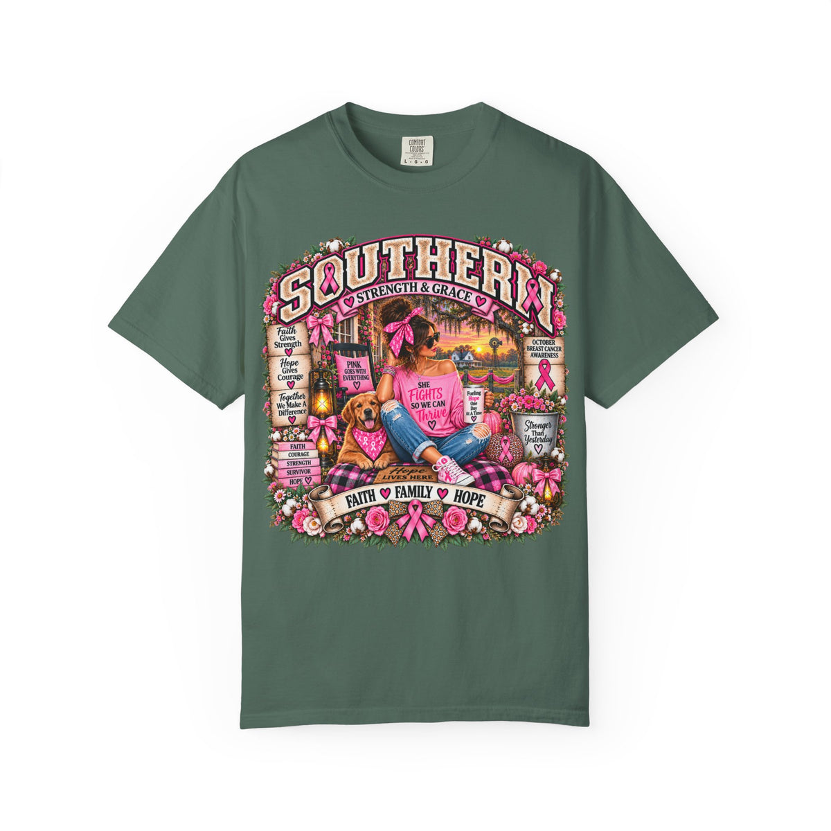 Southern Strength & Grace Breast Cancer Awareness Tee