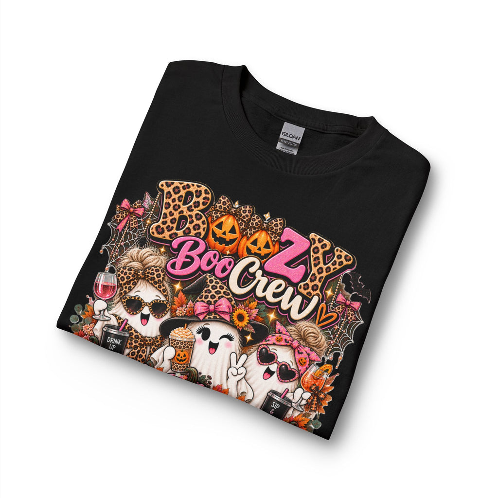 Boozy Boo Crew | Halloween Long Sleeve Tee | Sip & Spook Ghost Shirt