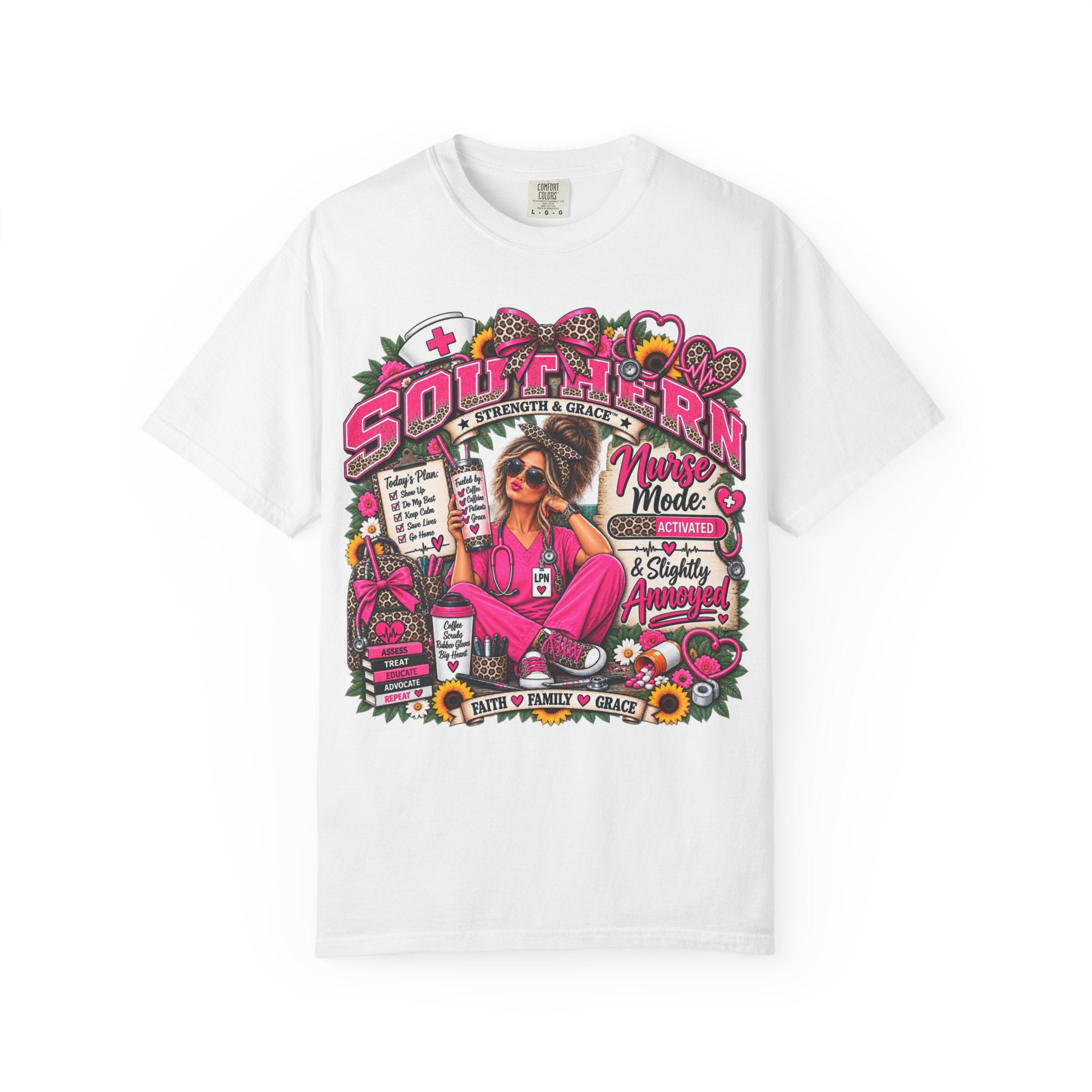 Southern Nurse Mode T-Shirt — Retro Pink Nurse Appreciation Tee