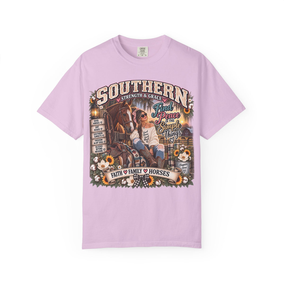 Southern Strength & Grace Horse Graphic Tee — Faith, Family & Simple Things