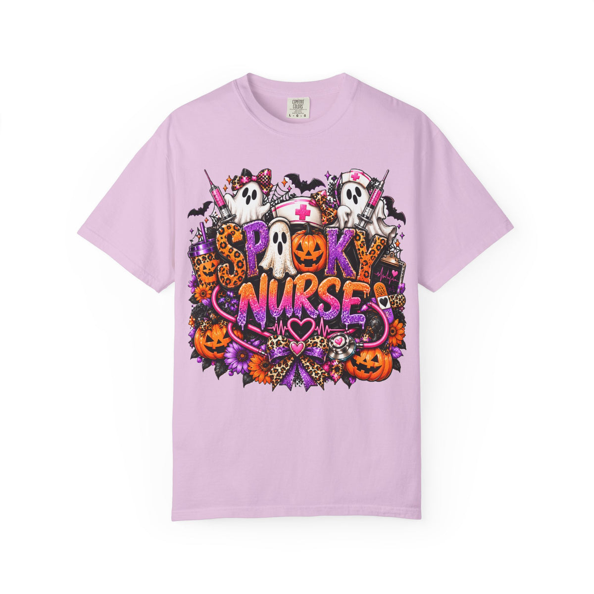 Spooky Nurse T-Shirt – Halloween Ghosts & Pumpkins Nurse Tee