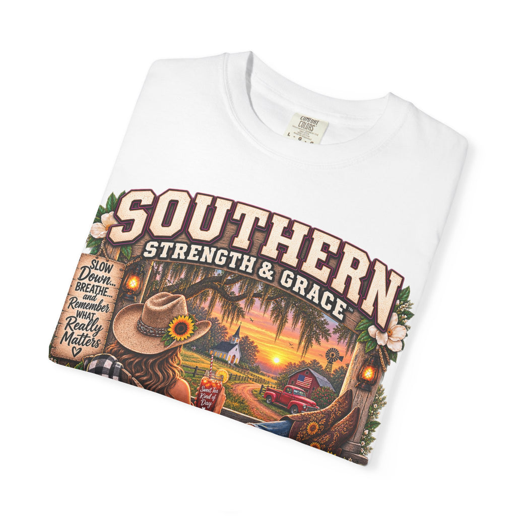 Southern Strength & Grace T-Shirt — Faith, Family & Simple Life Graphic Tee