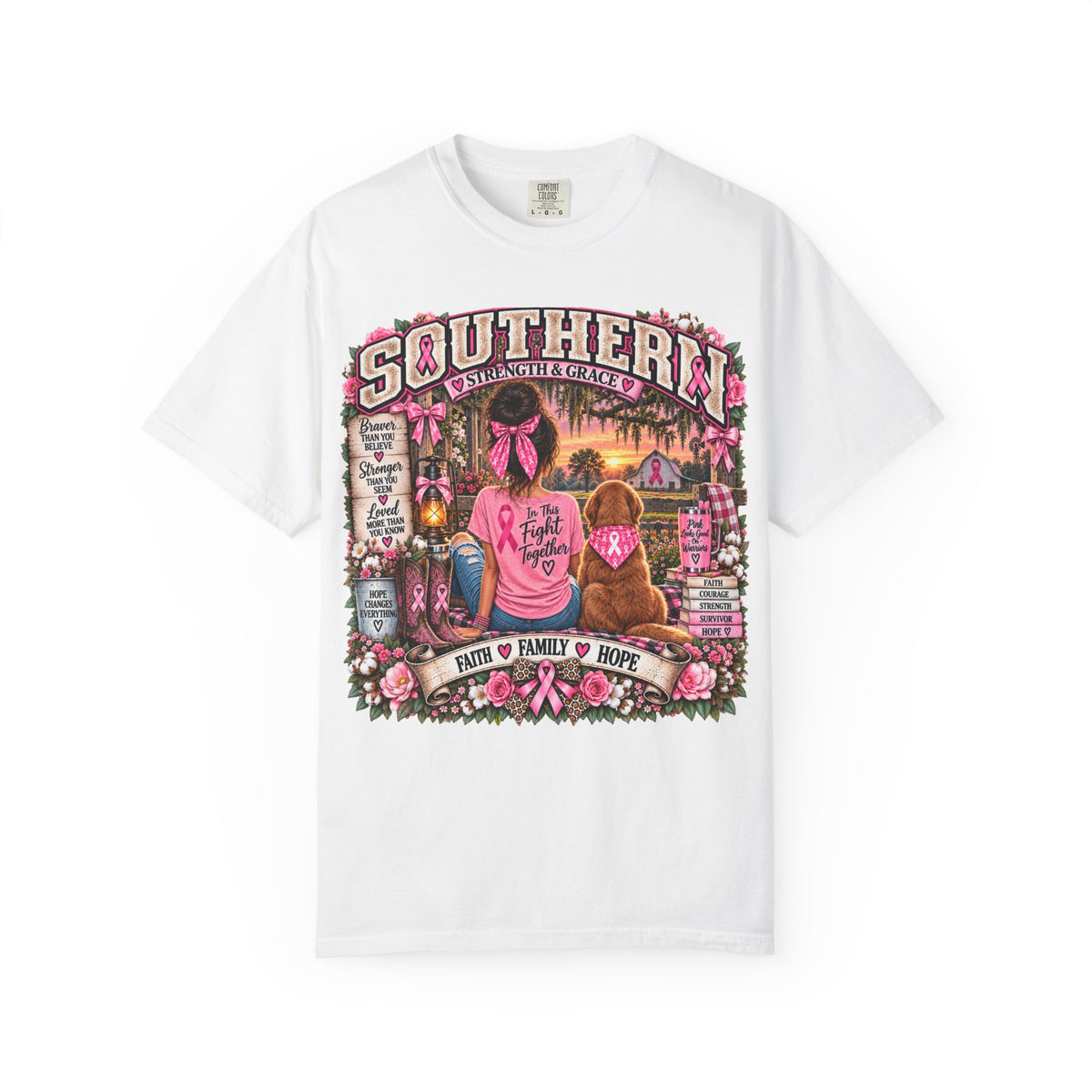 Southern Strength & Grace Breast Cancer Hope Tee