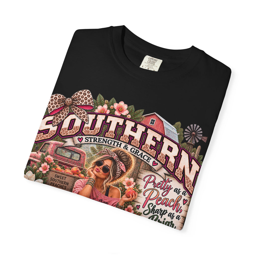 Southern Roots Graphic T-Shirt — Pretty as a Peach, Sharp as a Briar