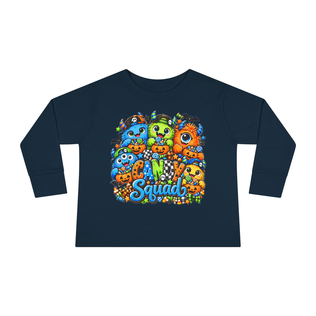 Toddler Tee — Cute Candy Squad Monster Long Sleeve Shirt for Kids