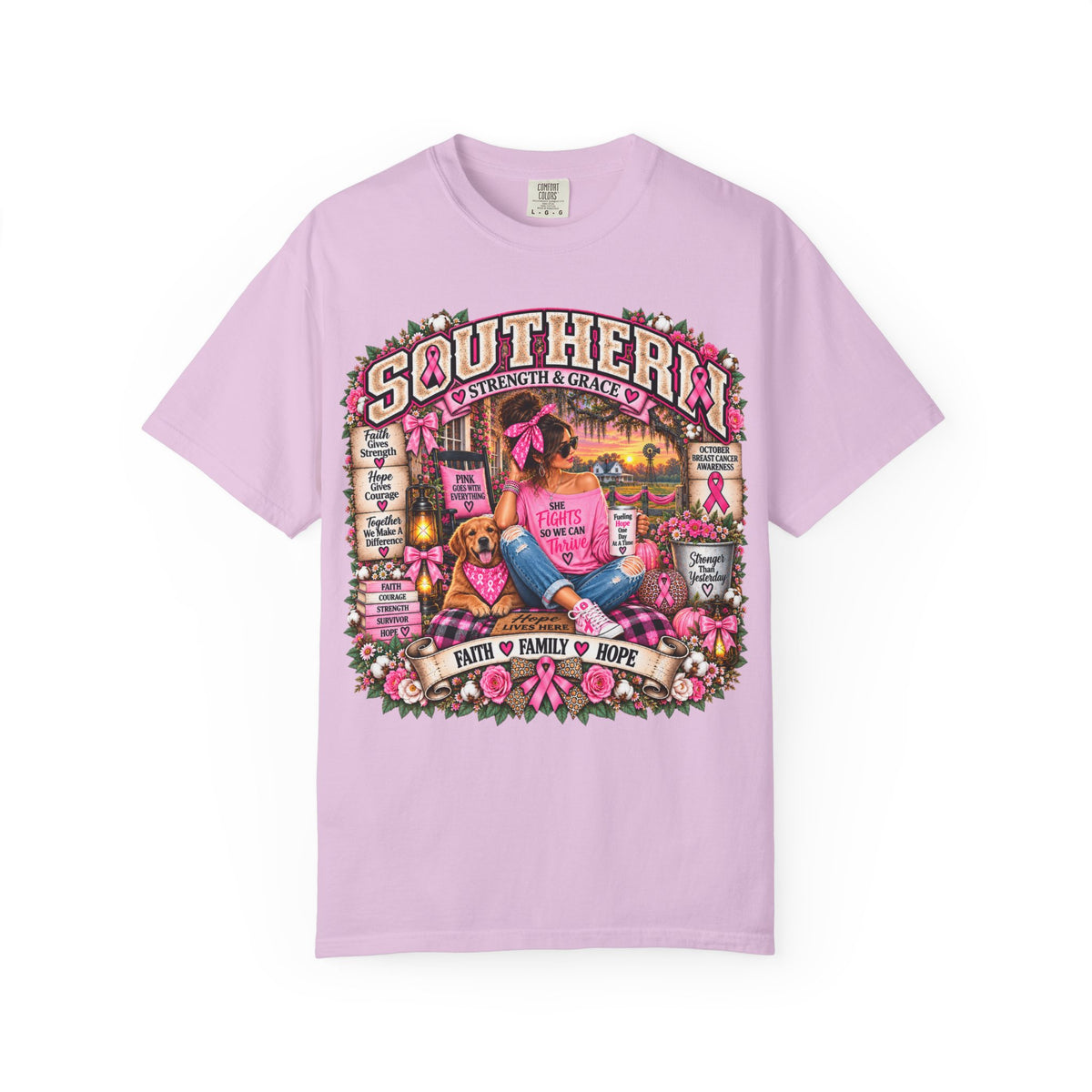 Southern Strength & Grace Breast Cancer Awareness Tee