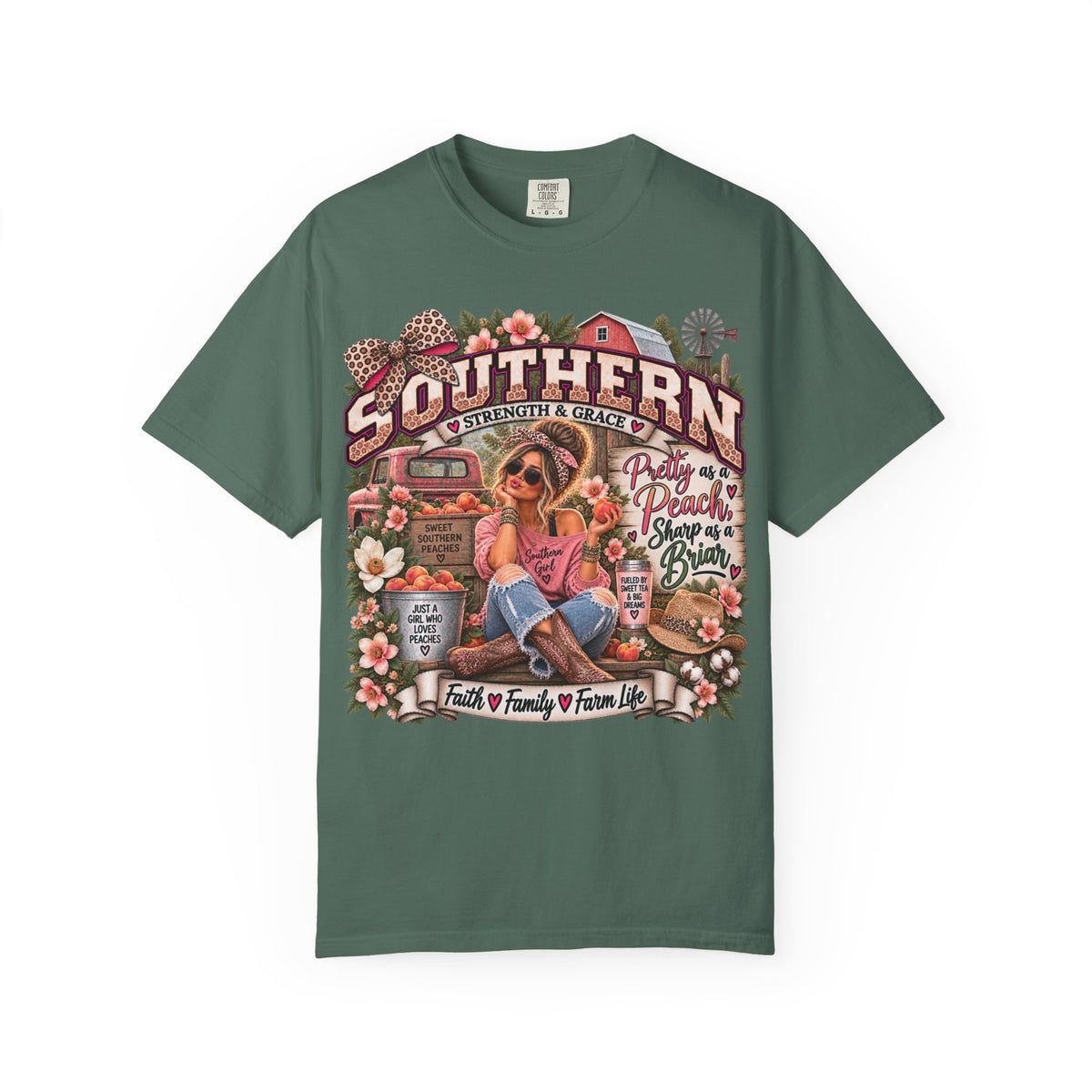 Southern Roots Graphic T-Shirt — Pretty as a Peach, Sharp as a Briar