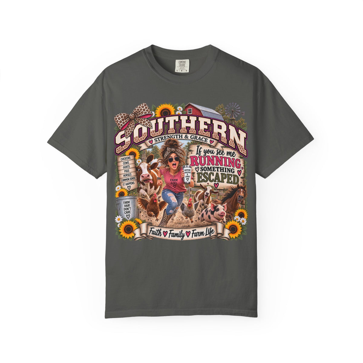 Southern Pride T-Shirt — "If You See Me Running Something Escaped" Country Farm Style