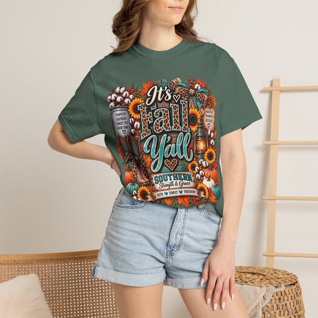 Fall Y’all Shirt – Southern Pumpkin & Sunflower Tee