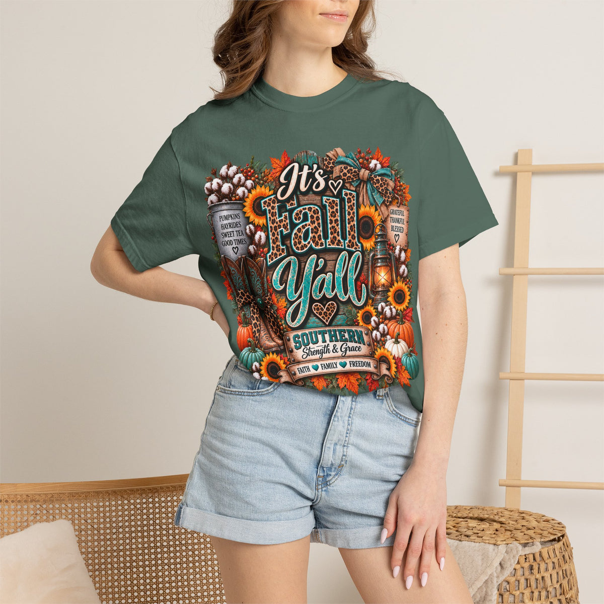Fall Y’all Shirt – Southern Pumpkin & Sunflower Tee