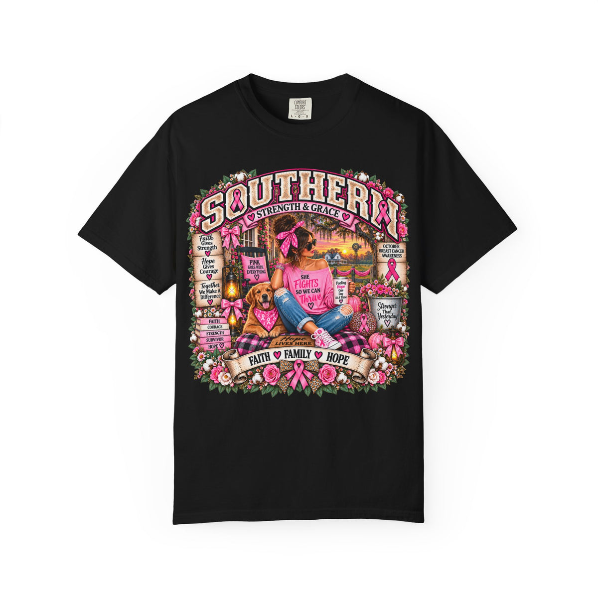Southern Strength & Grace Breast Cancer Awareness Tee