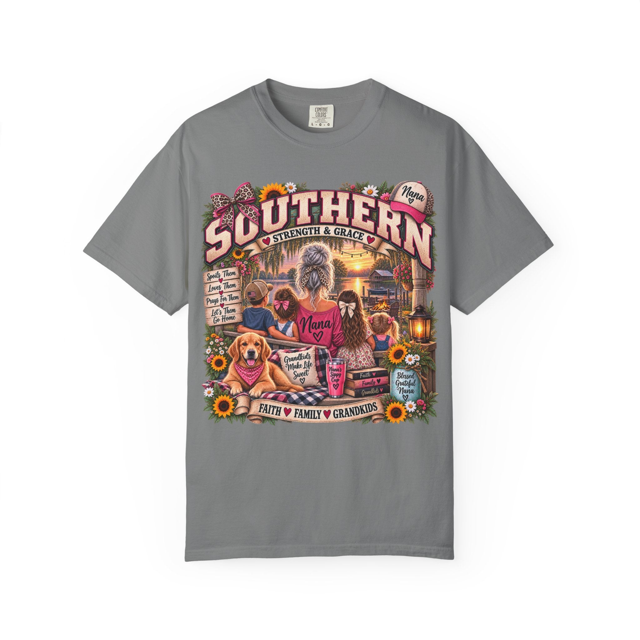 Southern Strength & Grace T-Shirt — Family, Faith & Nana Tribute Graphic Tee
