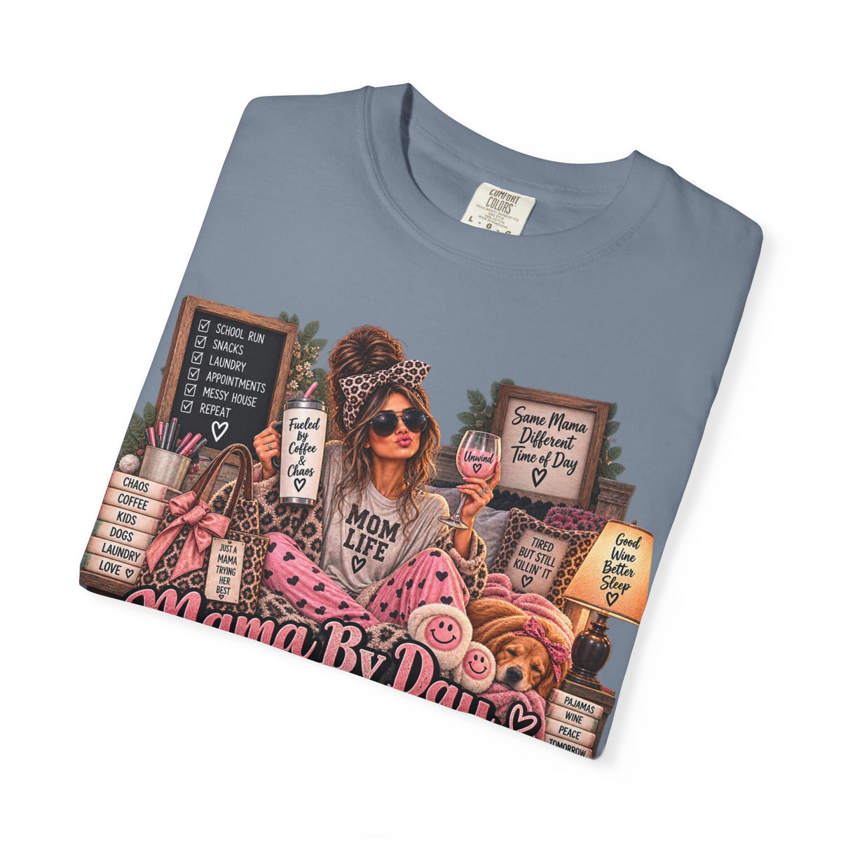 Mama By Day, Hot Mess By Night T-Shirt — Funny Mom Graphic Tee