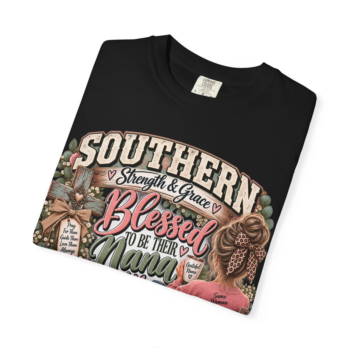 T-Shirt — "Southern Blessed" Grandma Floral Graphic Tee