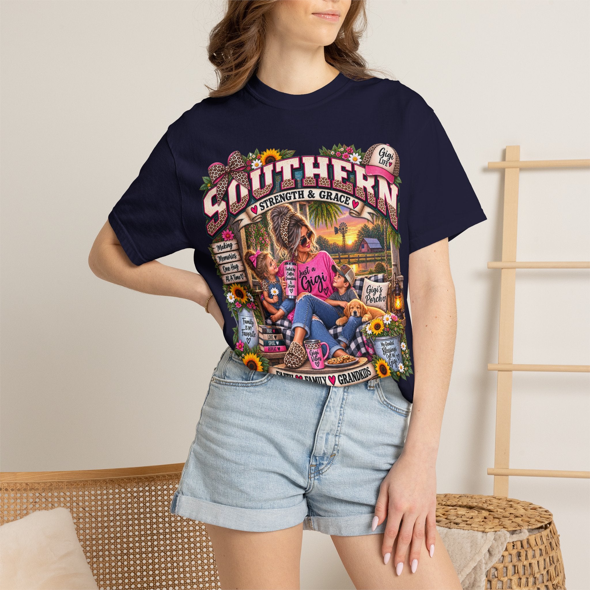 Southern Grandma T-Shirt — "Strength & Grace" Retro Country Graphic Tee
