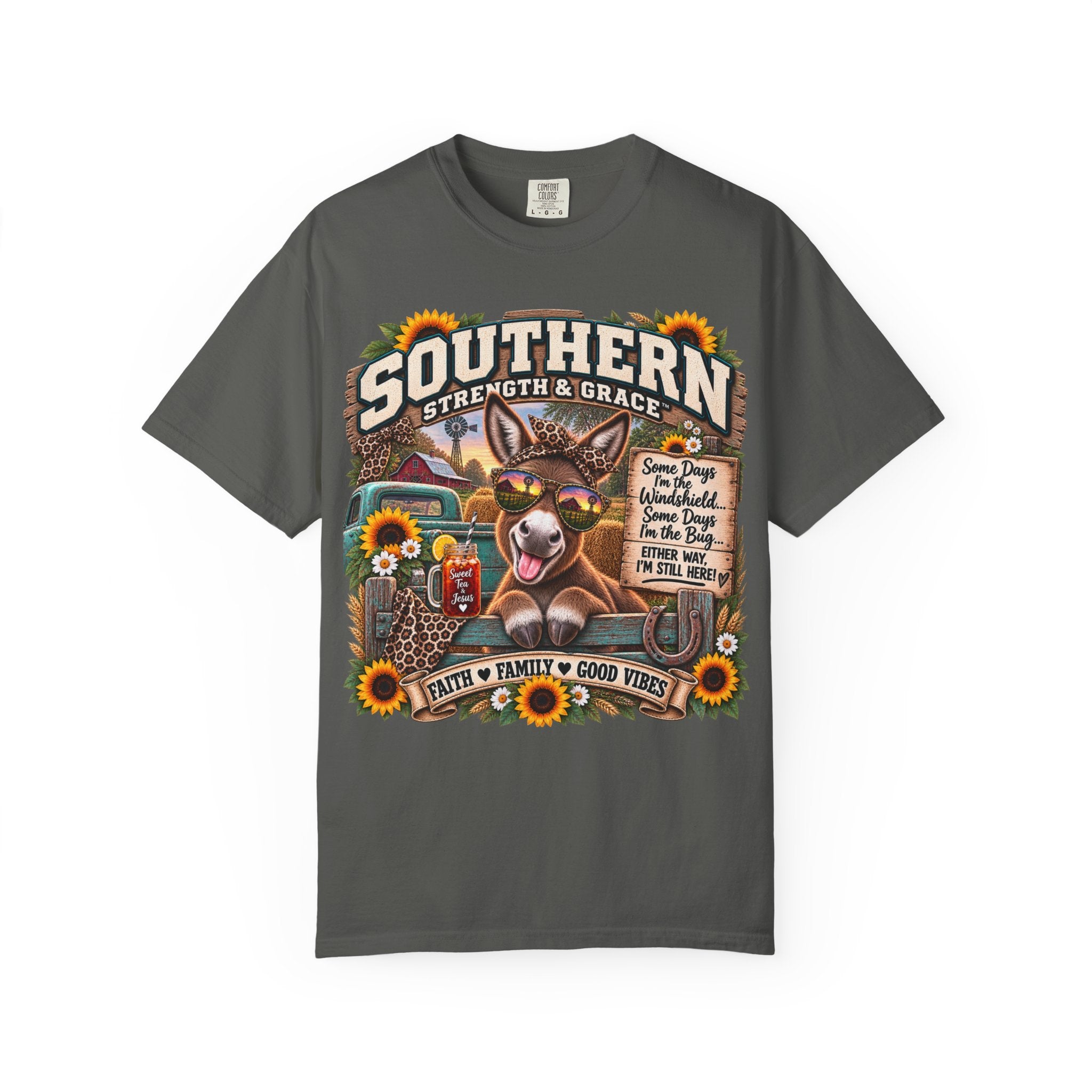 Southern Strength & Grace T-Shirt — Faith, Family & Good Vibes Graphic Tee