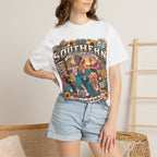 Southern Roots Vintage T-Shirt — 'Southern' Graphic with Sunflowers & Dog