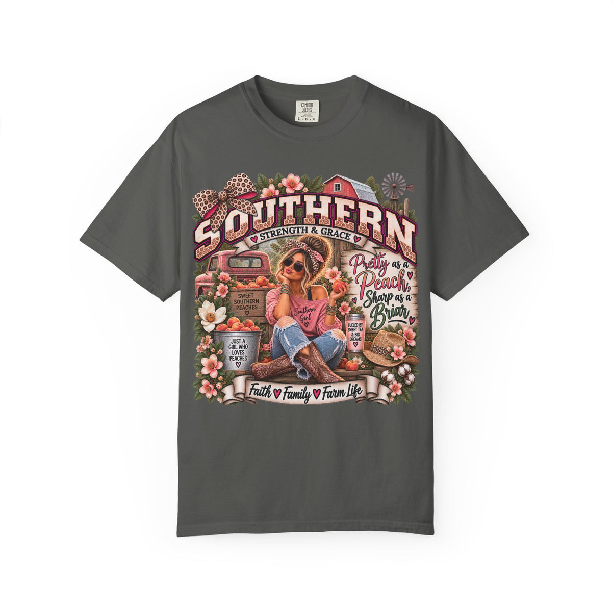 Southern Roots Graphic T-Shirt — Pretty as a Peach, Sharp as a Briar